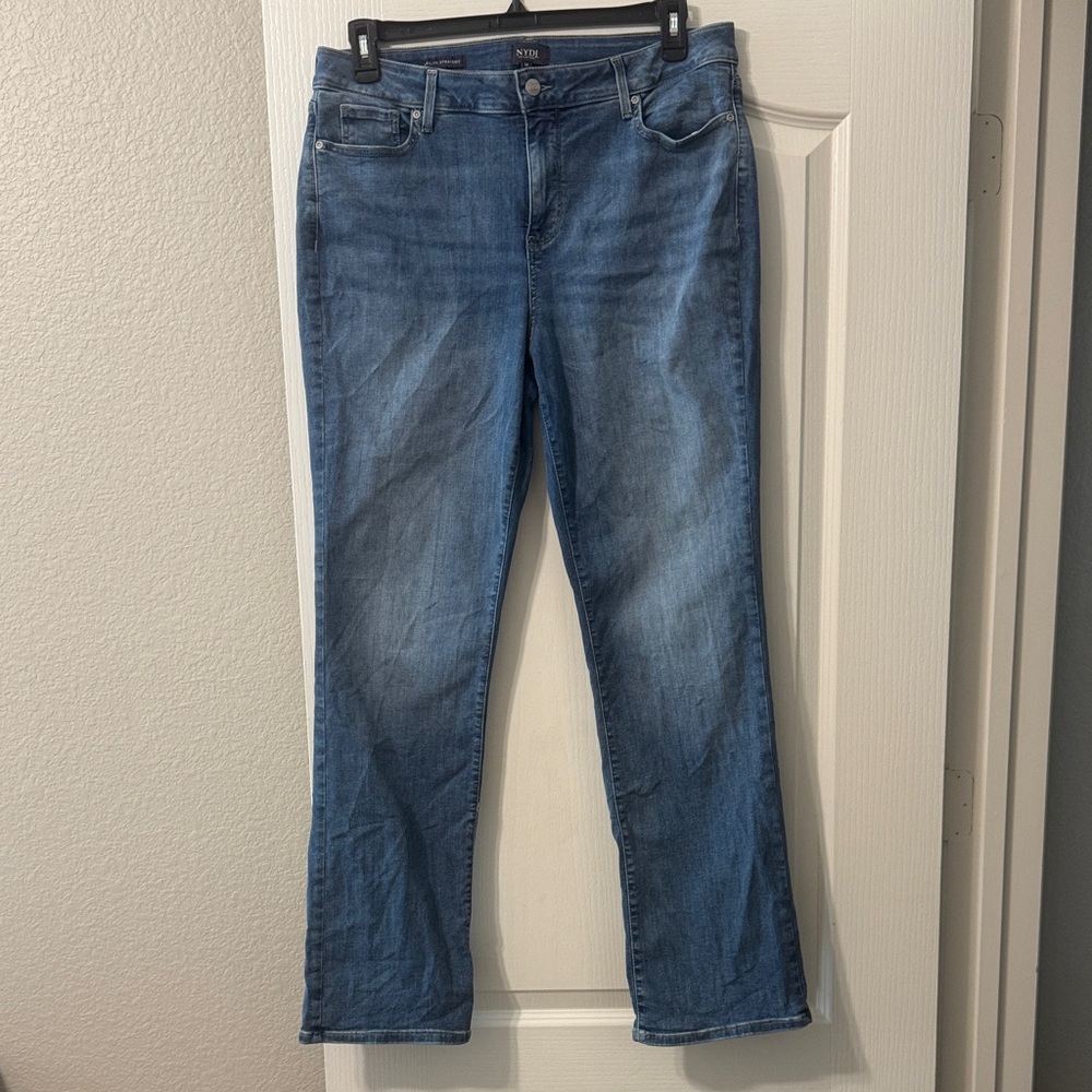 NYDJ Medium Blue Straight-Leg Women's Jeans US 14